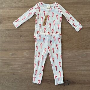 SpearmintLOVE Candy Cane Print Pajama Set Size 18-24 months. New with tags.